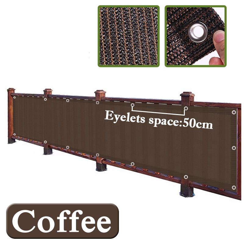 Thicken 220GSM Balcony Screen Privacy Coffee Fence Privacy Mesh Garden Wall Privacy Protection Net Terrace Fencing Screen (as the picture,0.45x2m)
