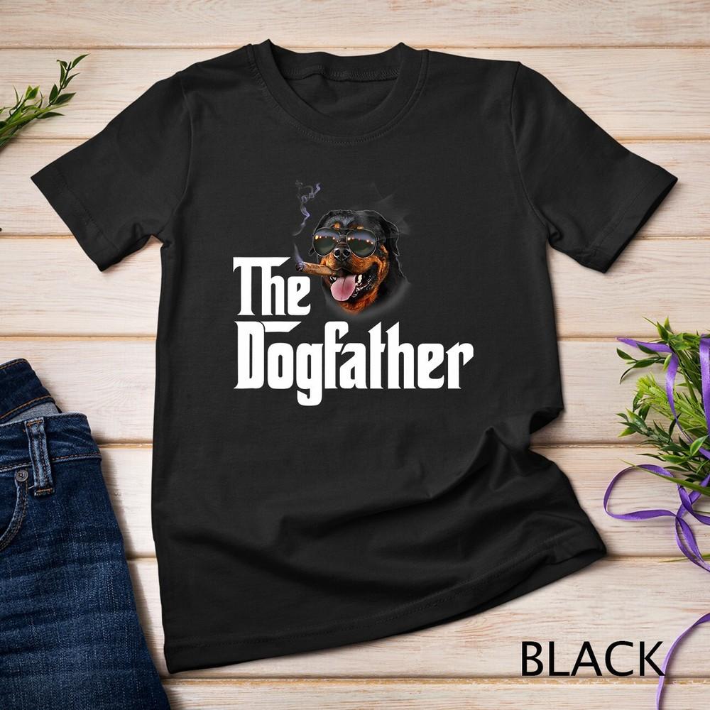 Mens The Dogfather Rottweiler Funny Dog Owner Gift Dog Lover Unisex T-shirt