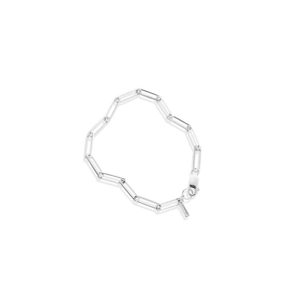 Simple Square Chain Bracelet Silver