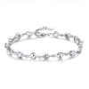 Min Yue S925 Sterling Silver Zircon Heart Bracelet - Women's Elegant Fashion Jewelry for Qixi Valentine's Day