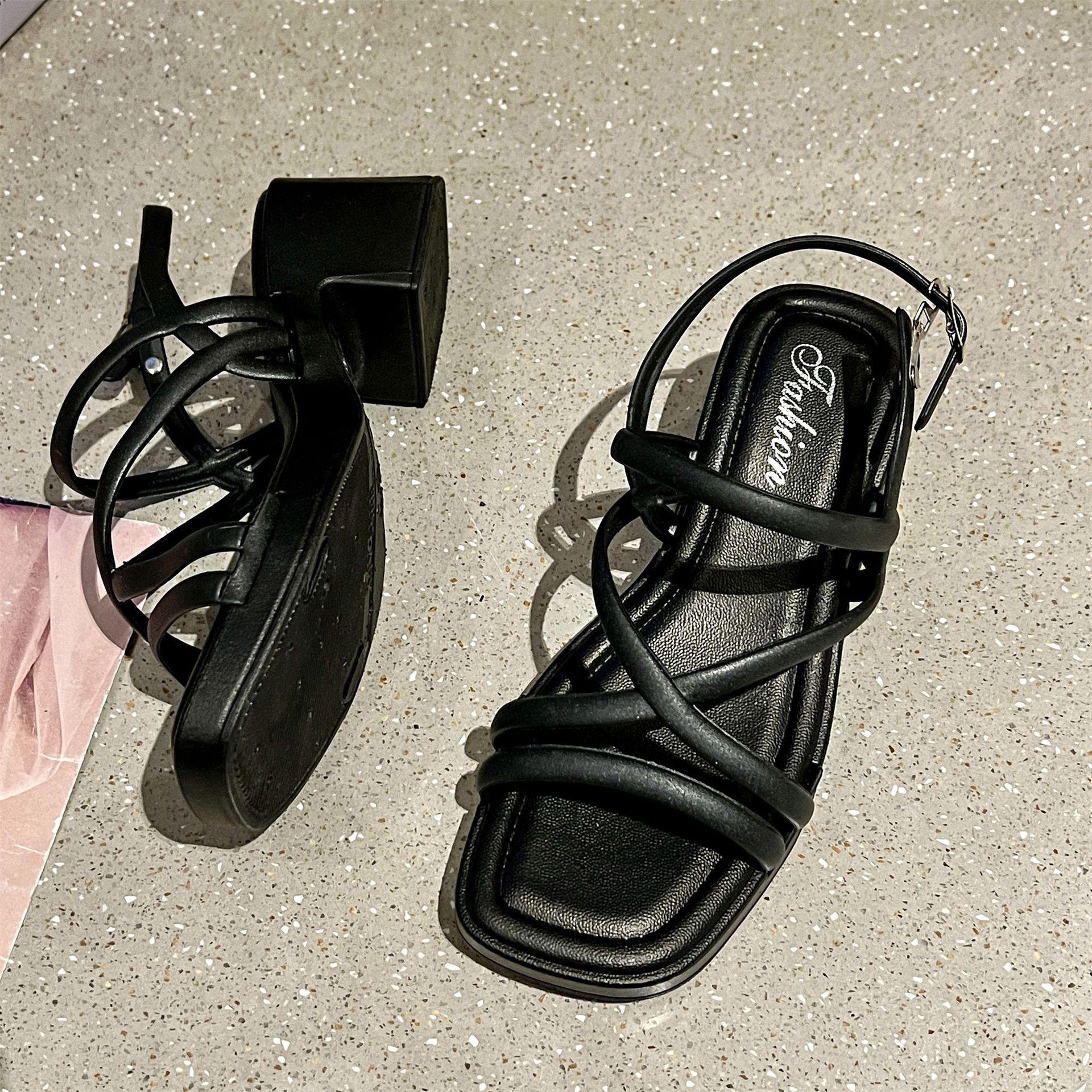 

Женские летние шлепанцы на высоком каблуке с двойным ремешком - Модные, универсальные шлепанцы на толстом каблуке и подошве для ношения на открытом воздухе в Юго-Восточной Азии 40-41