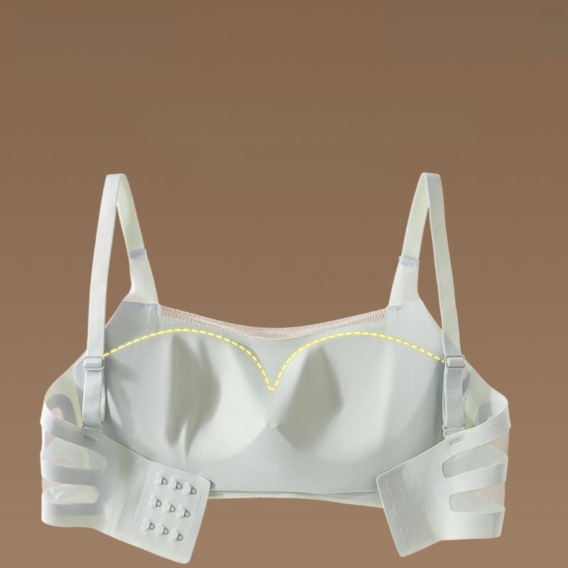Nahtlose rückenfreie Hollow-Unterwäsche für Damen, gerafftes Oberteil, BH gegen Durchhängen, trägerloser Sport-BH, dünnes Design