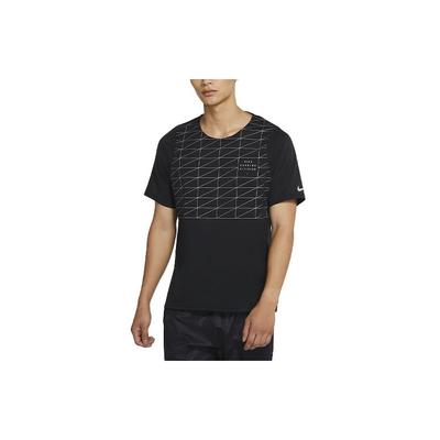 Rise 365 Run Division Flash Reflective Print Running T-Shirt Men Tops Black CU7877-010