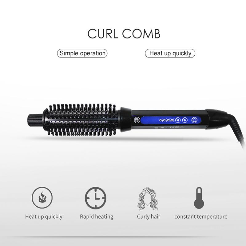 Multifunctional Hair Straightening Brush Ceramic Heated Curler Electric Hot Comb Hair Care Negative Ion Straightener Styling