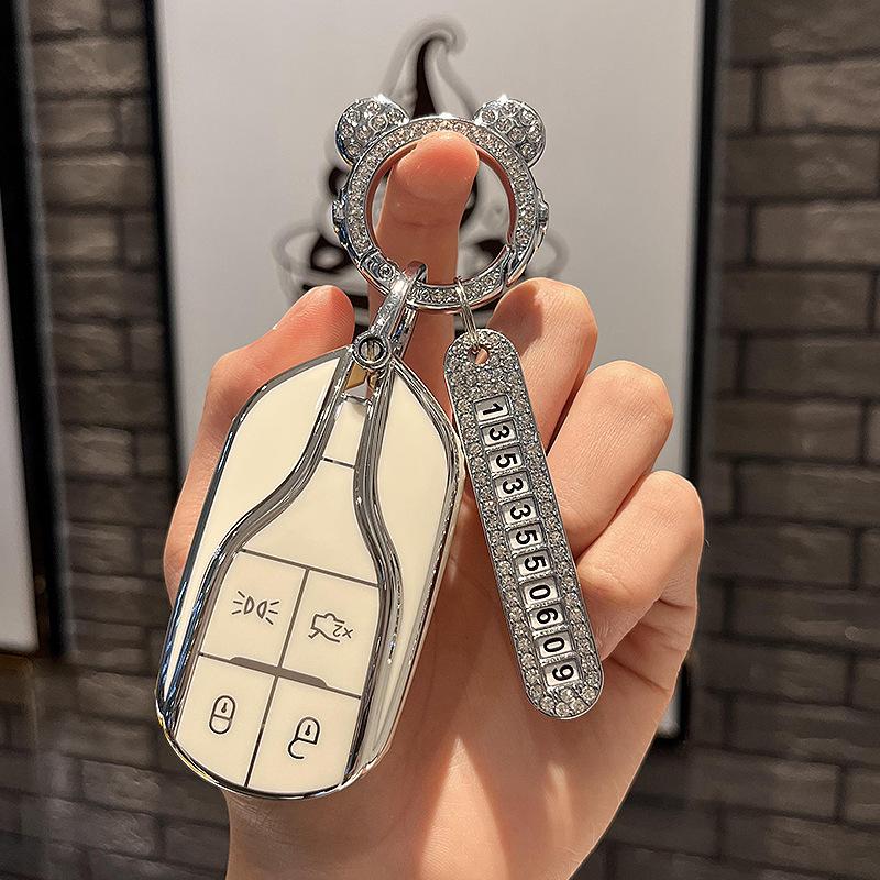 Applicable To Maserati Key Cover Levante Car Ghibolilevante President High-End Protective Key Case and Keychain Bags