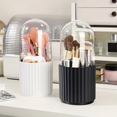 1 buc Cilindru Rotativ Rezistent la Praf pentru Depozitare Pensule Machiaj Desktop Lipici Pudră Pensule Cosmetice Suport Depozitare Măsuță de Toaletă