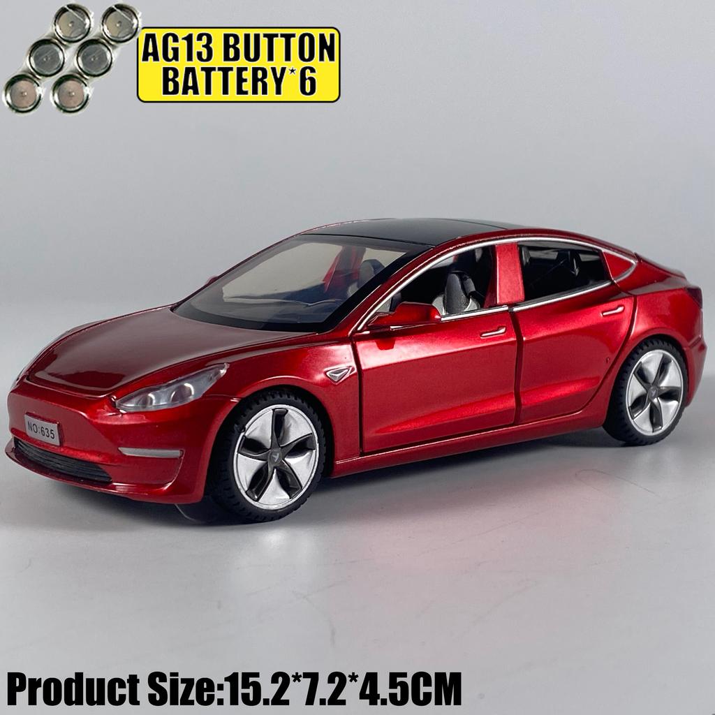 1:32 Model 3 Mid-size Luxury Sedan Alloy Metal Diecast Model Car Simulation Miniature Holiday Present & Home Trendy Ornament Toy