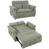 Convertible Sofa, 2-Seater, 3-in-1 Velvet Sofa Bed, 137 Cm, Adjustable Backrest, 2 Pillows, Green