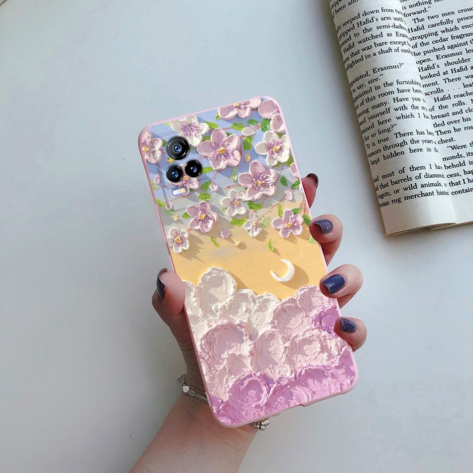 Para Funda Vivo V21e 2021 Gato Flor Suave TPU Fundas de Teléfono Para Vivo V21 V 21 V 21e 4G 5G V2061 V2066 V2108 V2050 Cubierta Trasera Fundas
