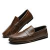 Trendy Outdoor Lazy Loafers Genuine Leather Men's Shoes 2025 New Summer New Driving Flat Casual Style Men's Dress Shoes