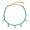 Trendiges Design S925 Sterling Silber Natürlicher Grüner Chalcedon Farbiger Schatzarmband Damen Einfach und Vielseitig Handgefertigte Schnur Grüne Runde Perlen