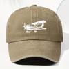 Glider Print Washed Retro Baseball Cap Fashionable Unisex Sun Protection Outdoor Hat Adjustable