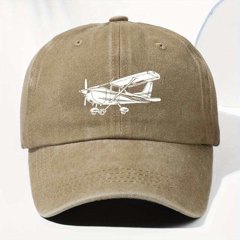 Glider Print Washed Retro Baseball Cap Fashionable Unisex Sun Protection Outdoor Hat Adjustable