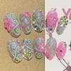 Kawaii Handmade Square Press On Nails Art Party Stickers Cute Flower Panda Bear Animal Custom Acrylic Fake Nails