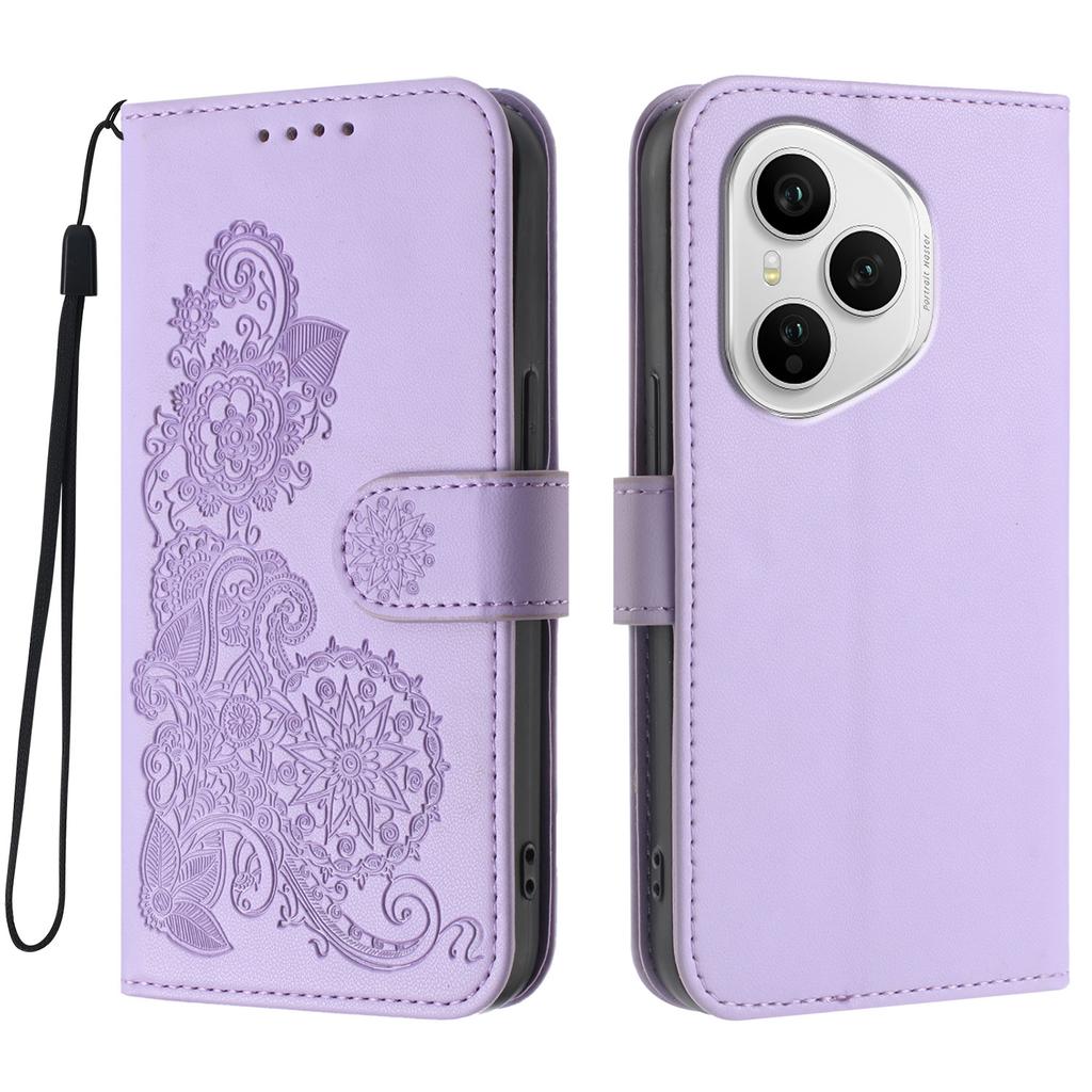 Pro Honor 400 Pro 5G (Globální) Pouzdra na telefon Mandala Květ Kožená Peněženka Mobilní Kryt s Poutkem