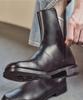 Customade Daniel Cowhide Square Toe Zipper Boots 4Cm (Cr0086Bk)