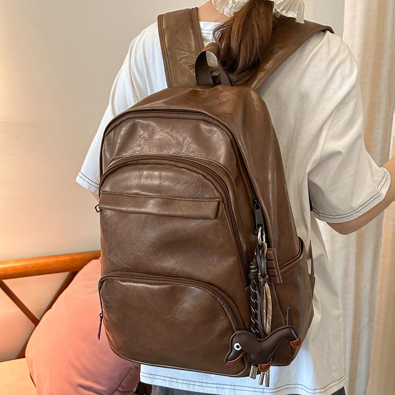 Student PU Schoolbag Large Capacity Backpack
