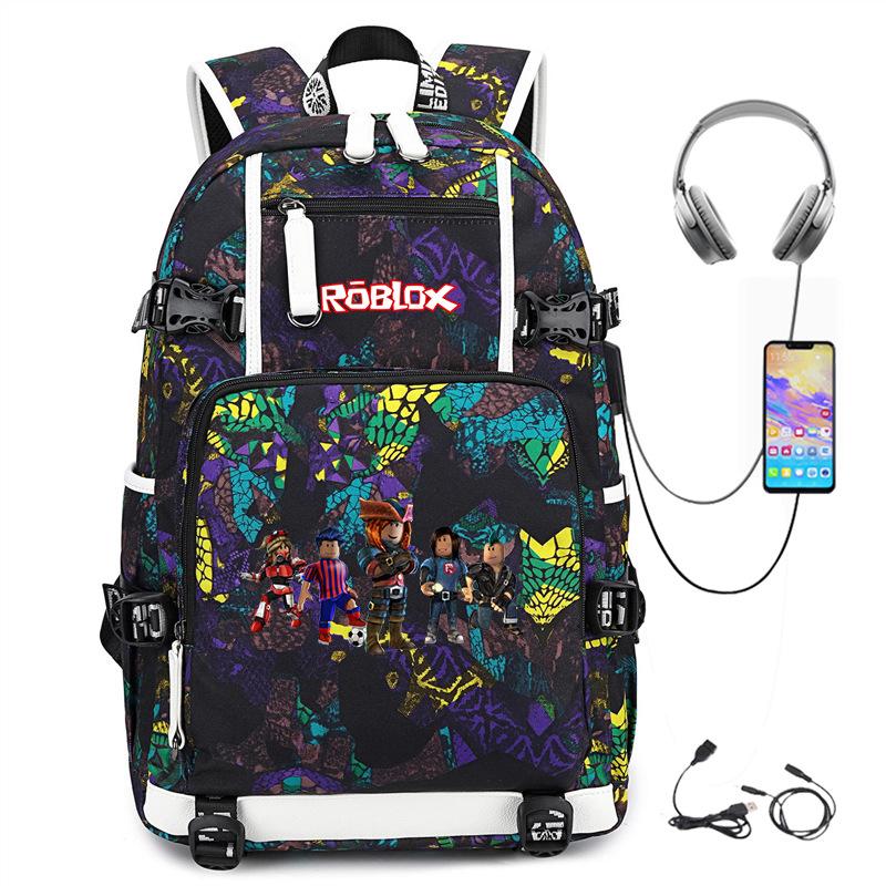 Cartoon Game Merchandise With Usb Hiking Bag College Students Outdoor Travel Large Capacity Backpack Bag