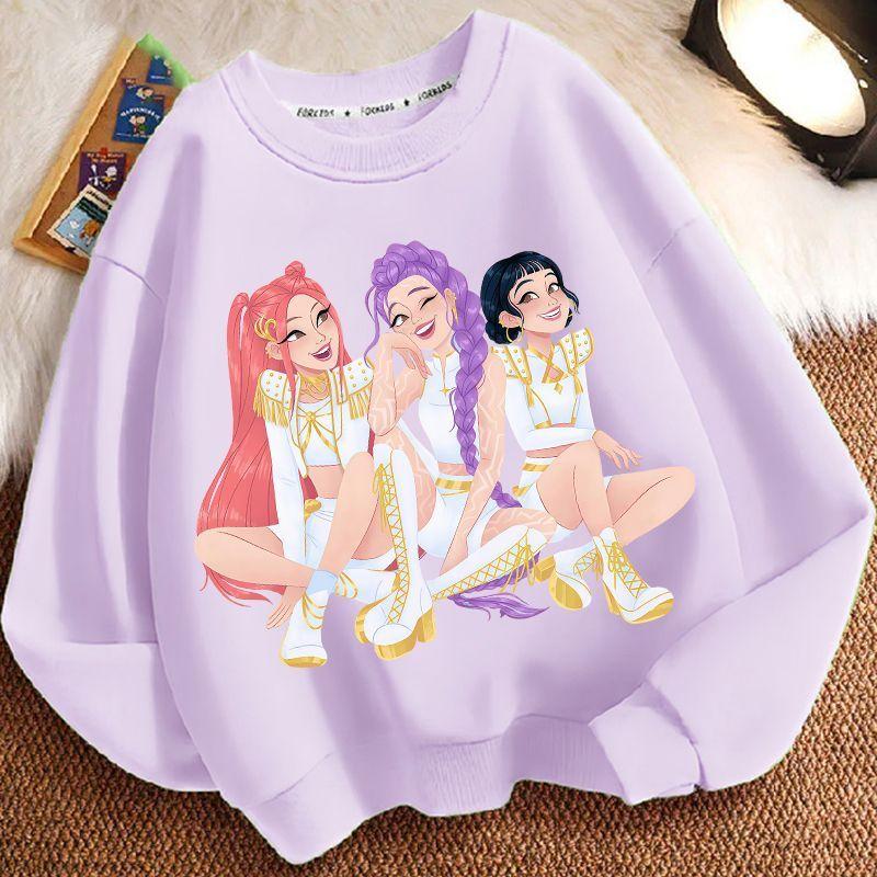 Children's Witch Hunt Team Round-neck Hoodies for Autumn and Winter, Long-sleeved Casual Hoodies for Boys and Girls