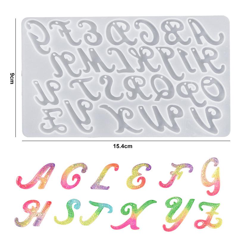Alphabet Harz Silikonform Harz Buchstaben Zahlen Formen Alphabet Schlüsselanhänger Formen für DIY Schlüsselanhänger Schmuck Anhänger Herstellung