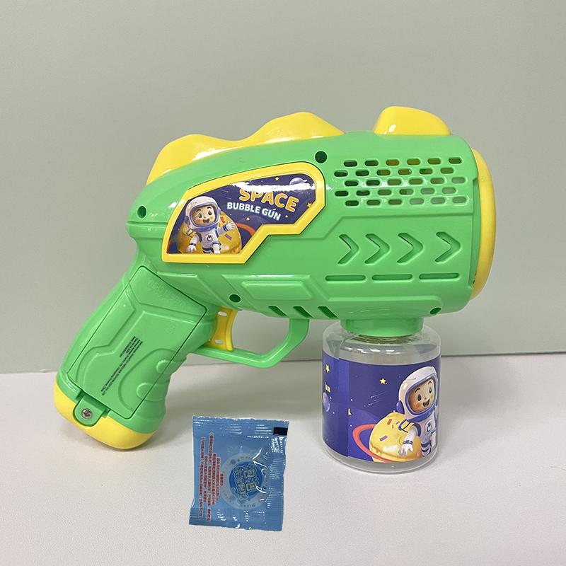 Romastronauter helautomatisk boblepistol rakettboblermaskin automatisk blåser med boble flytende leketøy for barn Boblegave