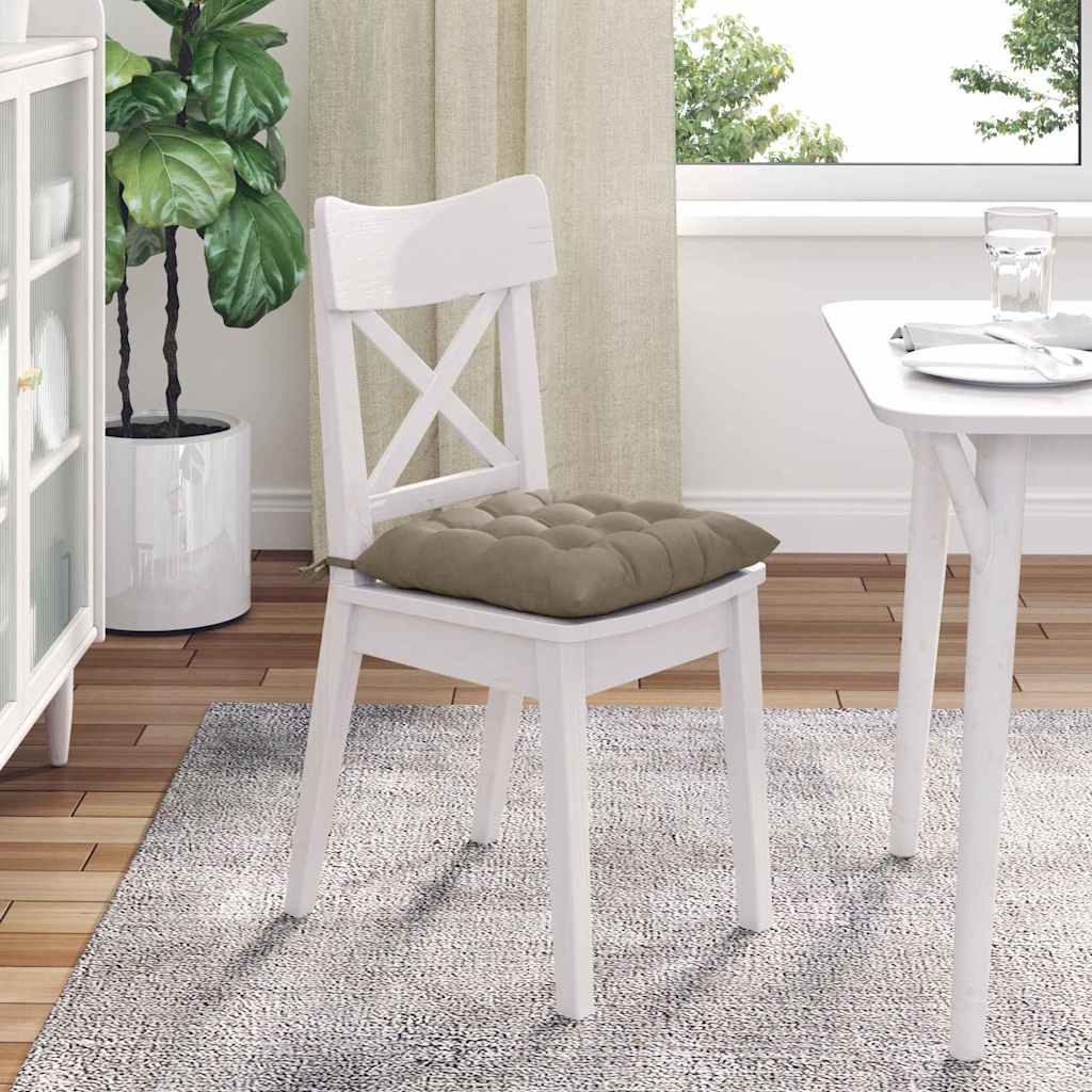Seat Cushions 4 Pieces Taupe 40 X 40 X 6 Cm Microfiber