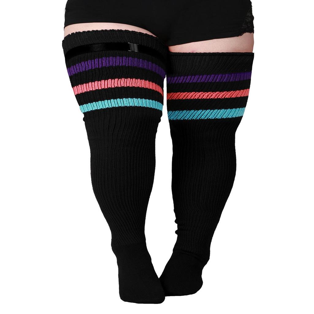 Plus Size Women's Compression Knee-High Socks - Extra Thick Over-the-Knee for Autumn/Winter