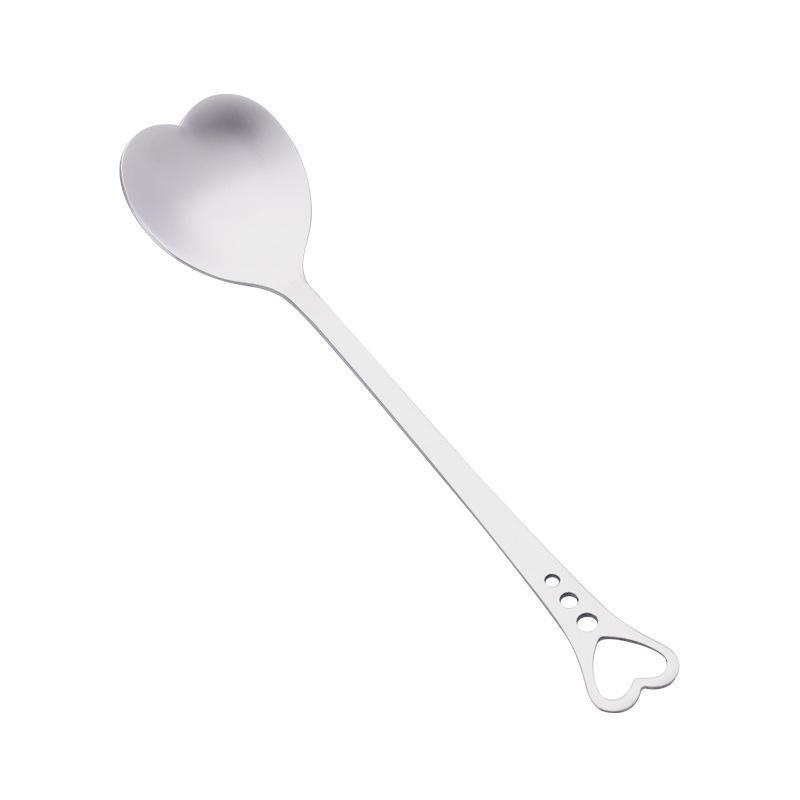 Heart Shaped Love Couple Spoon Creative Stainless Steel Coffee Tea Dessert Stiring Spoon Rainbow Gradient Spoon for Wedding Gift