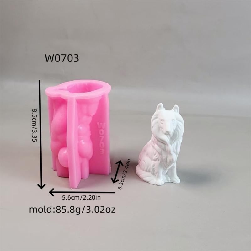Collie Dog Animal Silicone Molds Epoxy Resin Molds for Candle Soap Making Fondant Silicone Mould for Candy Chocolate