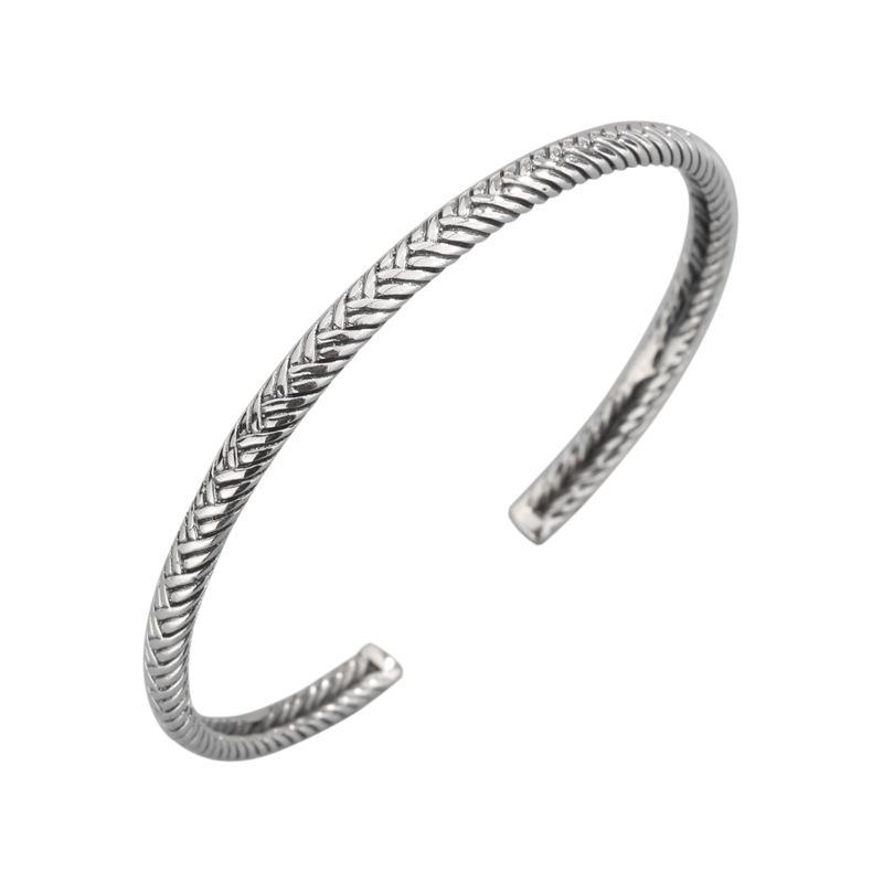 Hot Selling Korean Retro Thai Silver Women's Bracelet with Open Mouth Bracelet Accessories