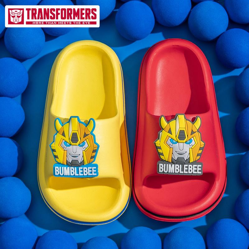 Children's Slippers Light Bottom One-word Drag Cute Cartoon Boy Home Summer Sandals