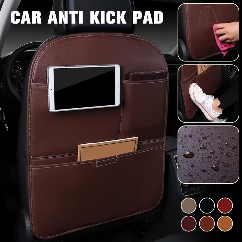 PU Leather Car Seat Cover Anti Kick Pad Children's Anti Dirt Protective Pad  Car Rear Multi-function Storage Bag Wear-resistant