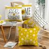 New Fresh Little Daisy Pillow Case Line Print Sunflower Home Living Room Sofa Pillow Case Cushion