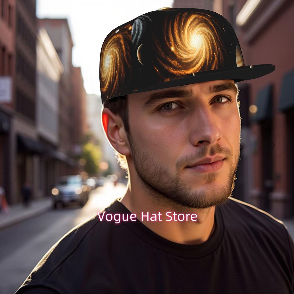 Unisex Flat Brim Baseball Cap Featuring Space Galaxy Planets, Ideal For Hip Hop Streetwear, Skateboarding, Dancing, And Outdoor