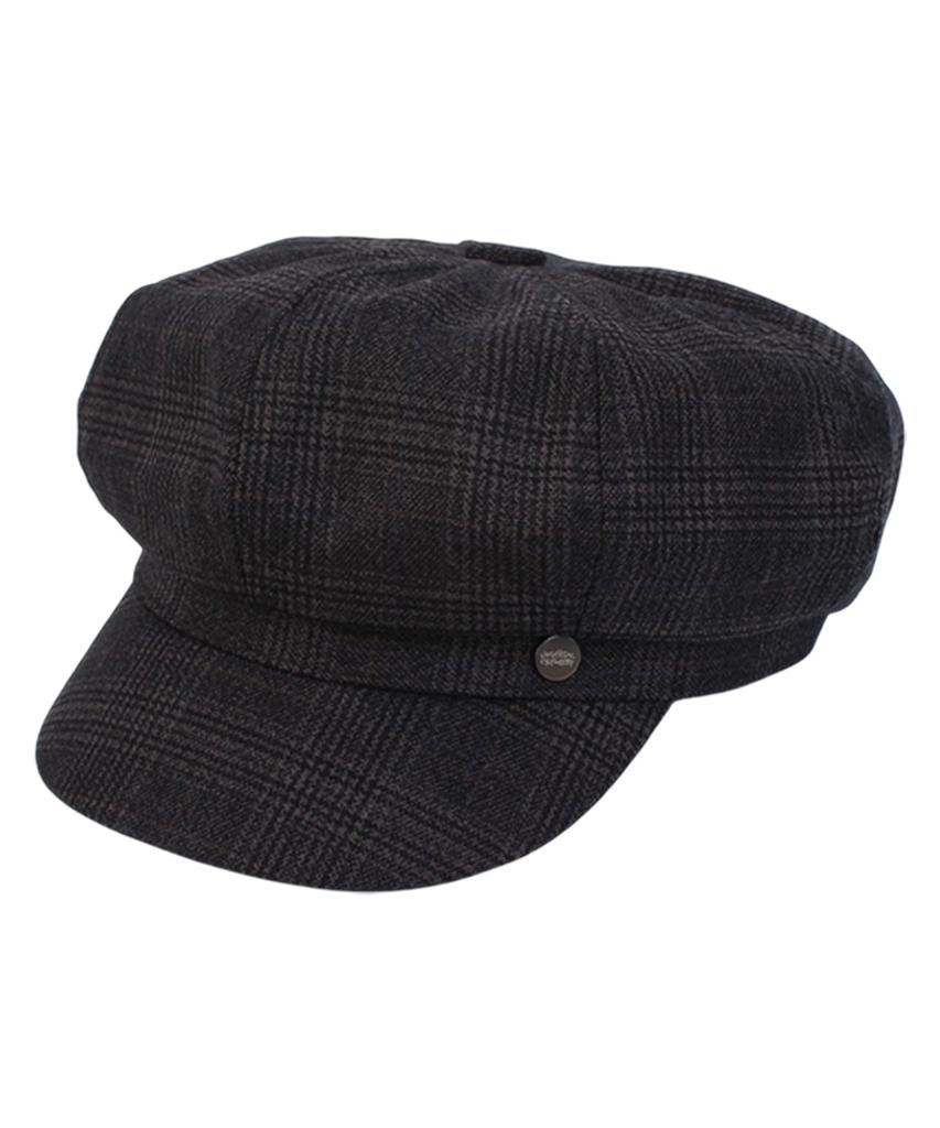 Yunibeosyeolkemiseuteuli Glencheck Logo Black Newsboy Cap
