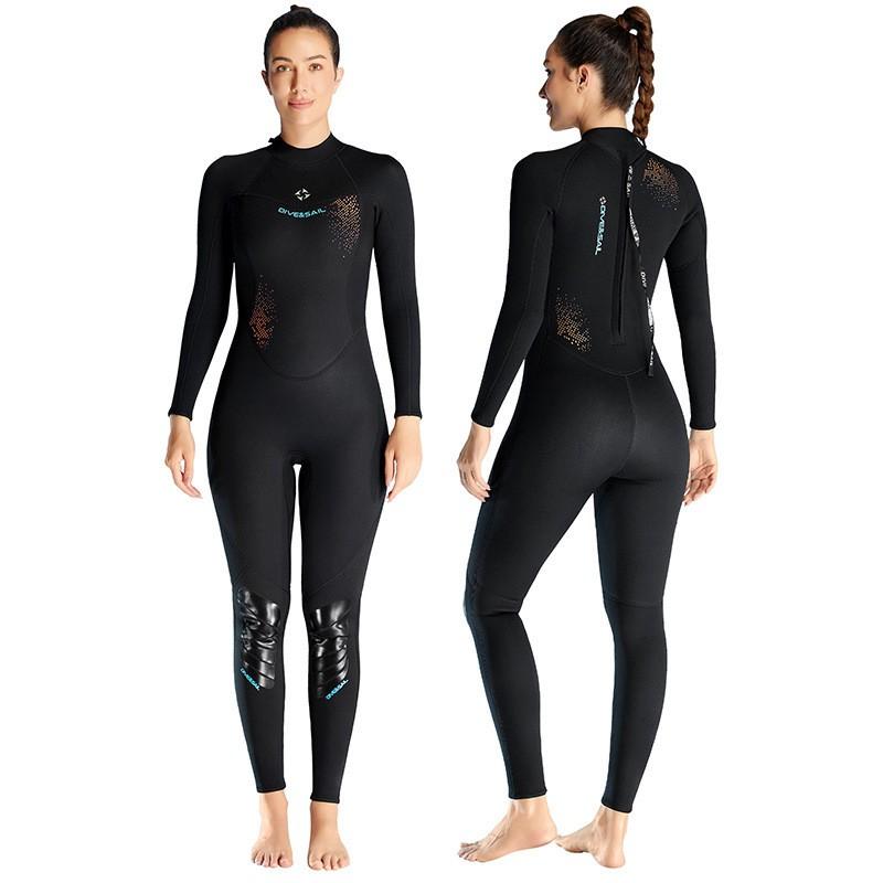 Womens 3mm Full Wetsuit Long Sleeve Thermal Dive Suit Snorkeling Surfing Swimming Winter Summer