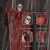 Halloween Decor Hanging Skull Blood Stained Horror Skull Head Decoration Prop Blood Red Gauze Scene Courtyard Decor