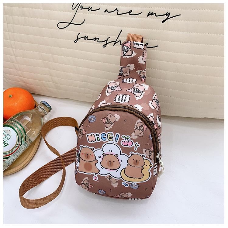 School Bag Kapibara Breast Bag, Baby Boy and Girl Mini Bag, Shoulder Crossbody Change Backpack