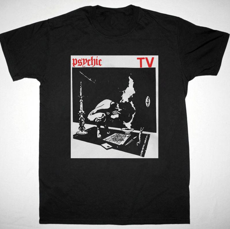 Psychic TV - gig flyer Short Sleeve T Shirt Black Full Size S-5XL AS12 Unisex T-Shirt S
