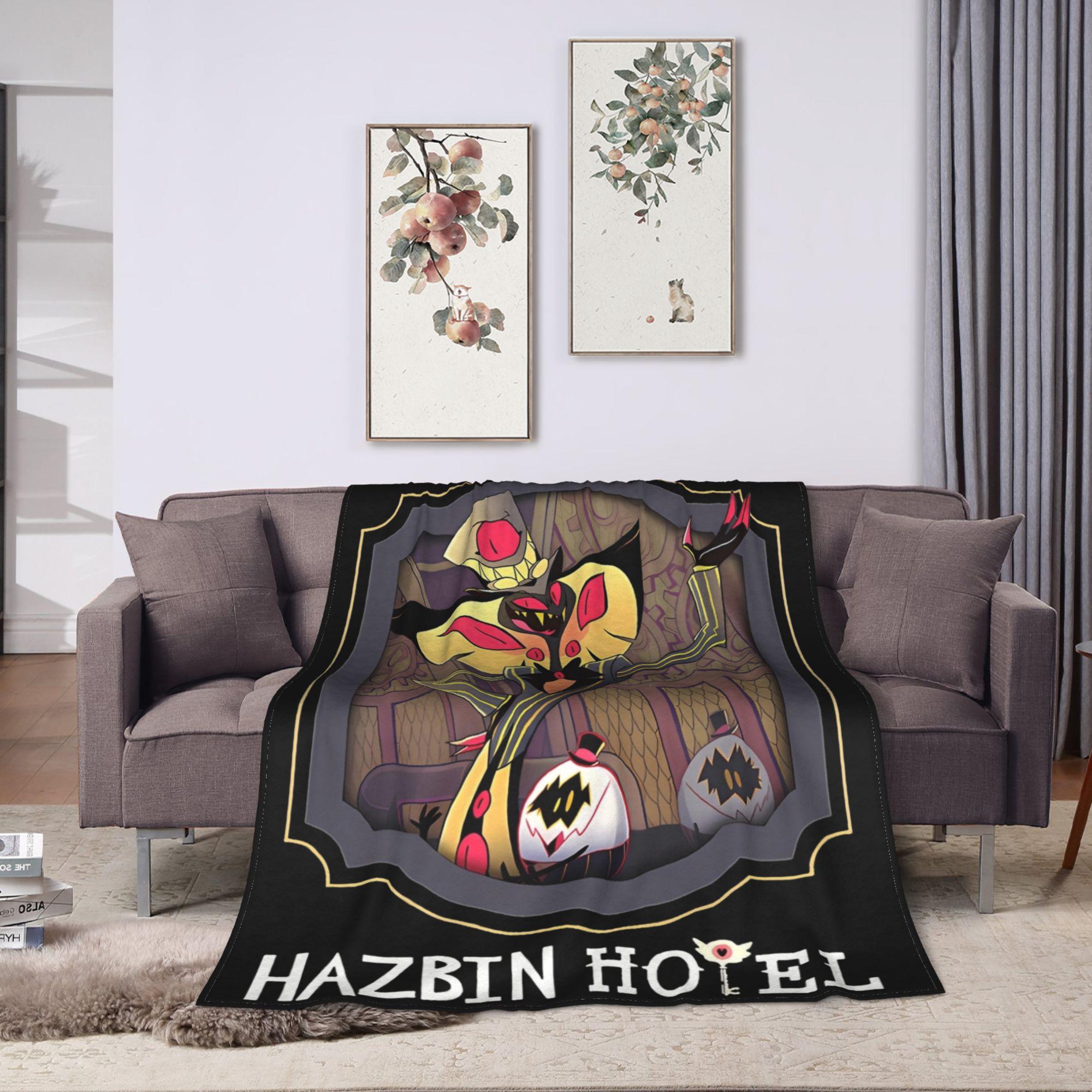 

Angel Dusts and Fat Nugget Selfie Hazbins Hotels Blanket Fleece Autumn Breathable Warm Throw Blanket for Bedding Outdoor Quilt 75x90cm
