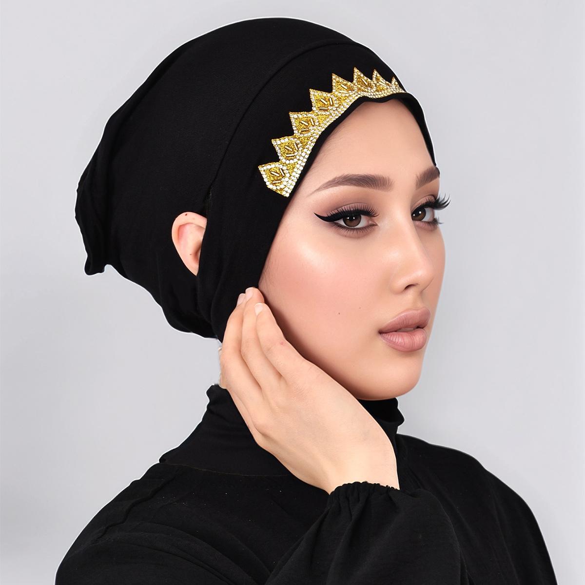 

New Design Leaking Ears Caps Women Inner Hijab Muslim Turban Soft Premium Jersey Hijab Open Caps Solid Color Base Tube Caps