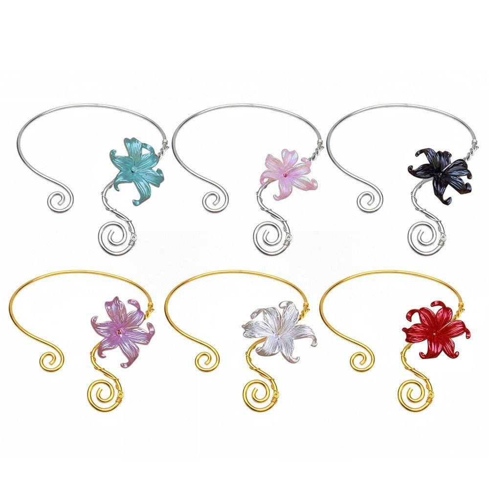 Flower Pattern Collar Necklace Colorful Women Necklace Vintage Iris Flower Necklace