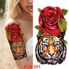 1 PC 210*114MM  Mermaid Temporary Tattoo For Women Men Realistic Fox Lion Flower Tattoos Sticker Back Arm Disposable Death Skull Fake Tatoo
