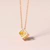 Hollow Out Cube Crystal Pendant Necklace For Women Kpop Colorful Zirconia Rose Gold Choker Chain On The Neck Jewelry N425