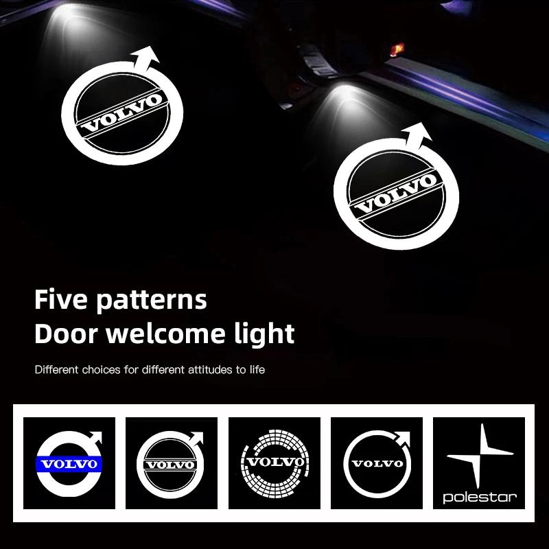 2PCs Car Door Light LED Welcome Laser Projector Logo Lamp Backlight For Volvo Rdesign Polestar AWD V50 S60 XC60 S40 XC40 XC90 V6