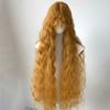 Golden Yellow Fluffy Wool Roll Mechanism Synthetic Wig | European and American Retro Lolita Super Long Hair Cover