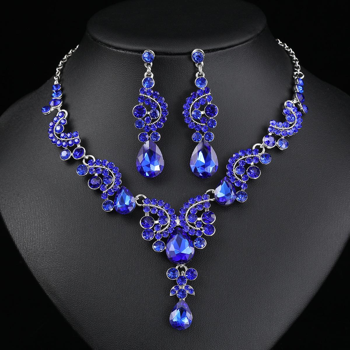 

Елегантний весільний набір намисто та сережки - Високоякісні весільні аксесуари