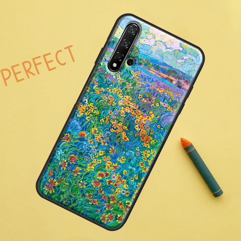Colourful Flower Painting Art For Huawei Nova Y91 Y70 Y72 Y73 Y60 Y90 Y61 8i 7i 11i 12i 12s 9 10 SE P20 P30 P40 Lite Case