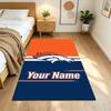 Denver Broncos Logo Customized Name Area Rug Suitable for Foyer Study room Decorate room Dining Room Anti-slip Rug Decorate Offices