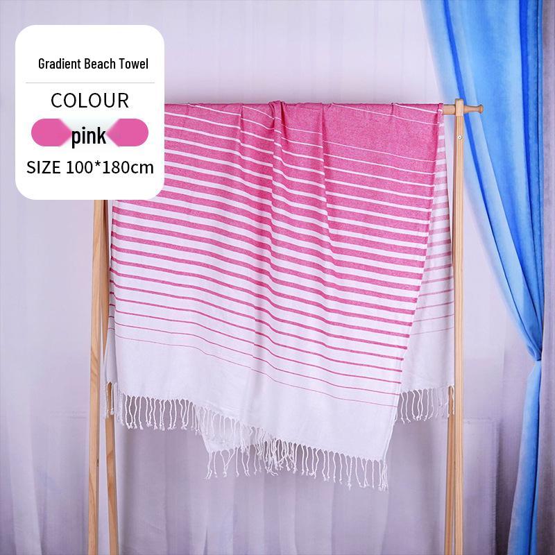 Large & Thick Tassel Turkish Beach Towel – Absorbent, Outdoor Sunscreen Bath Towel